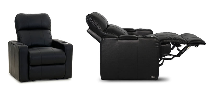 A Recliner, Cepano Black Leather Glider Recliner Chair