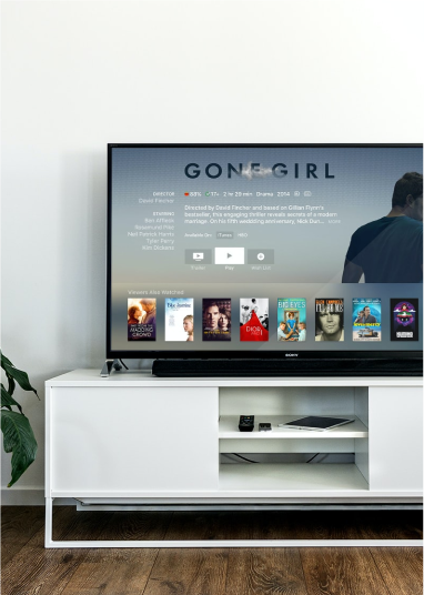 Gone girl movie on tv screen