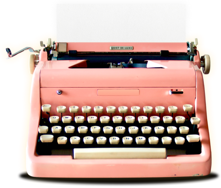 old pink typewriter