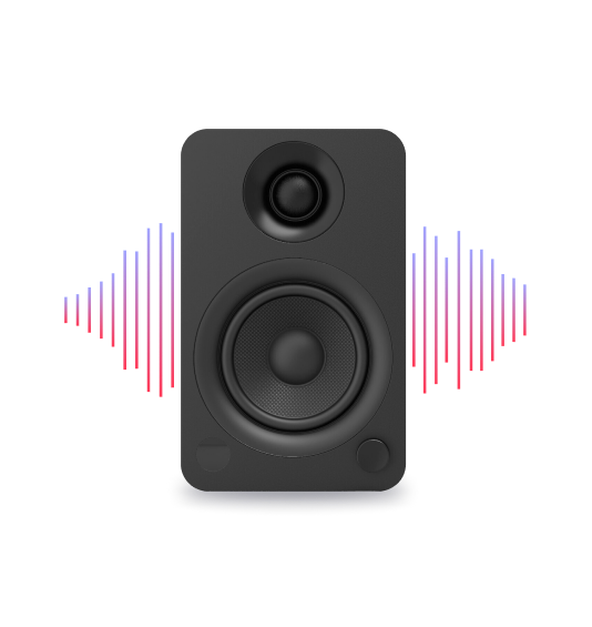 speaker with sound waves