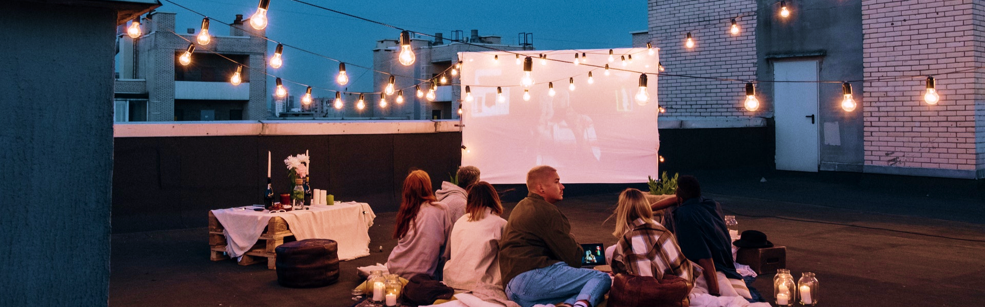 rooftop projector party