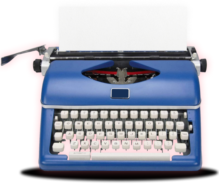 blue typewriter