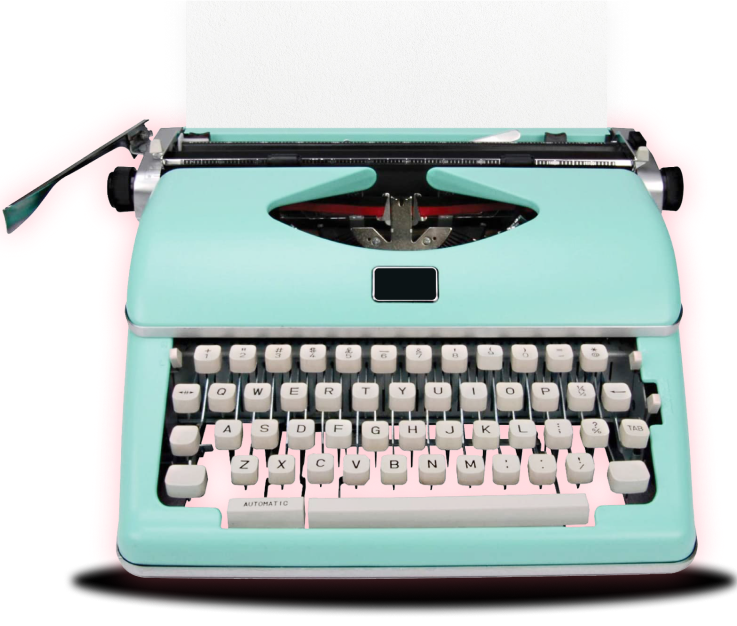 teal typewriter