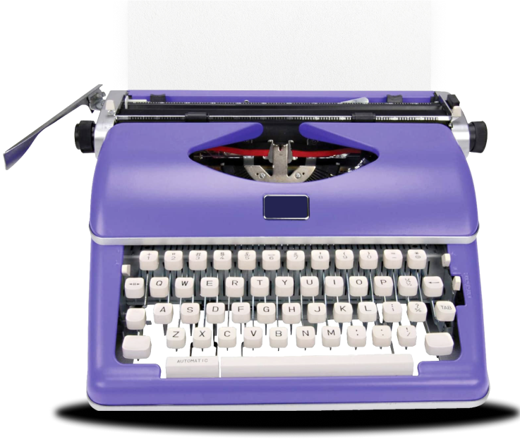 purple typewriter