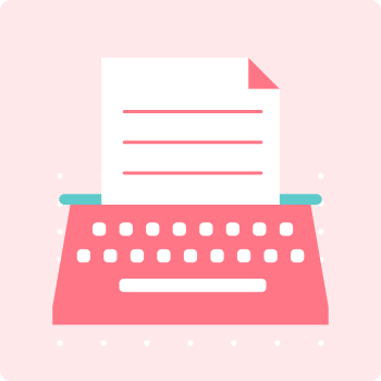 pink typewriter icon