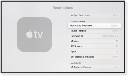 blocking explicit content on apple tv