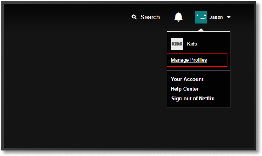 manage profiles in Netflix