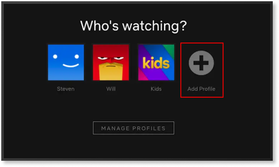 add account on Netflix