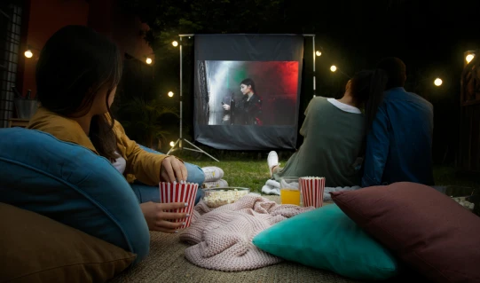 inflatable screen stored garage