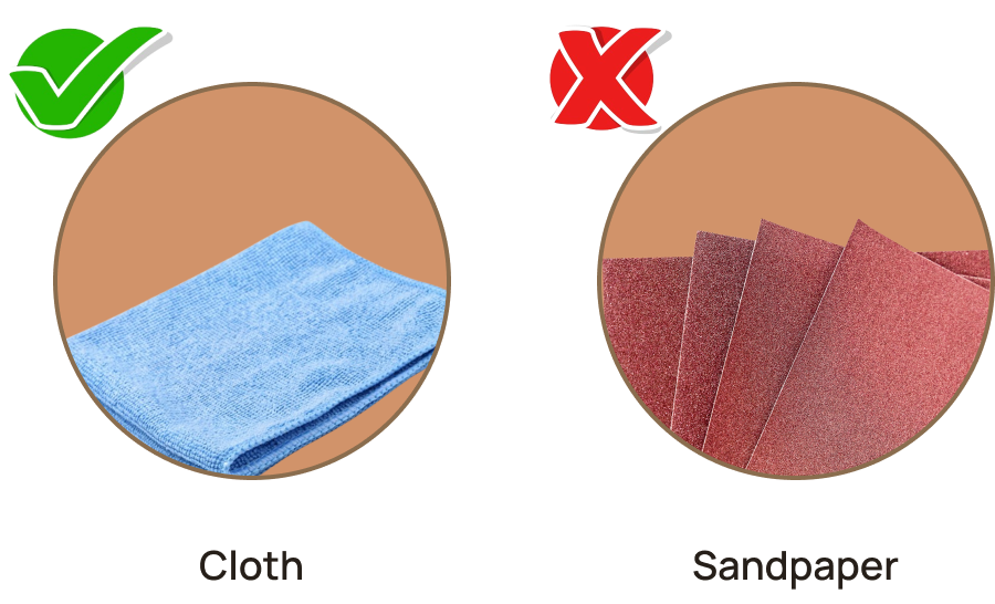sandpaper and cloth