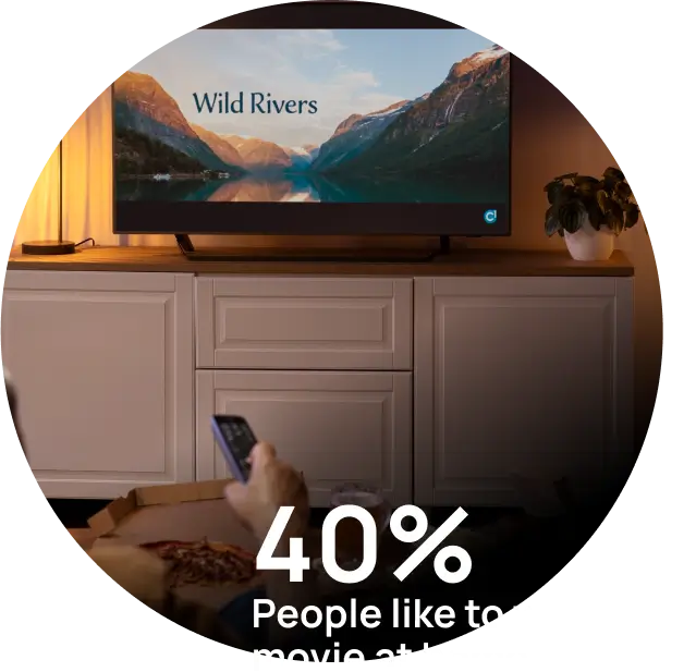 People like to watch movie at home