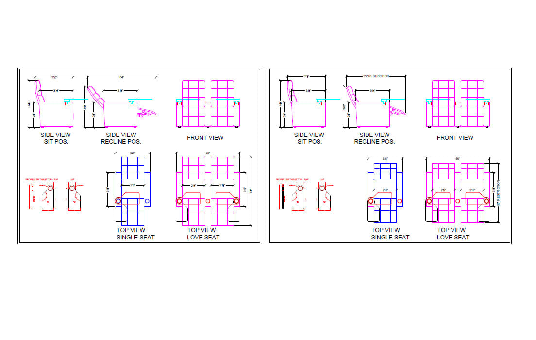 seat cad drawings