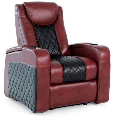 octane leather recliner with adjustable headrest