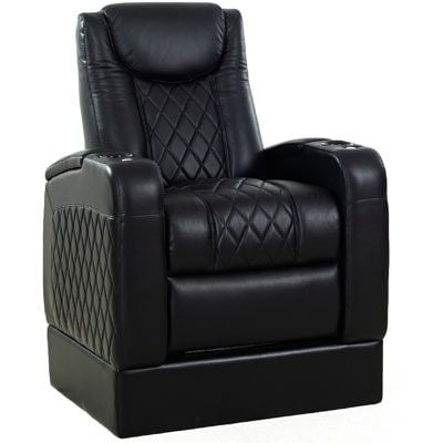  black leather chairs with arms cup holder