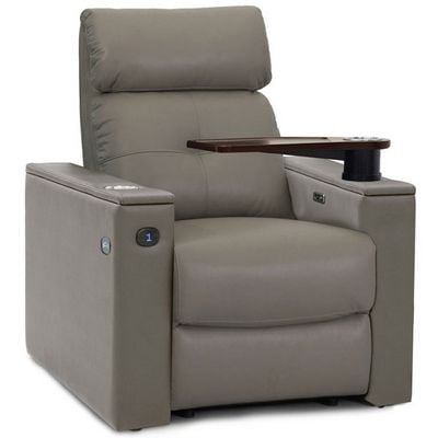cloud grey theater recliner with cup holders