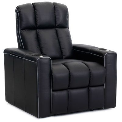 a black leather recliner