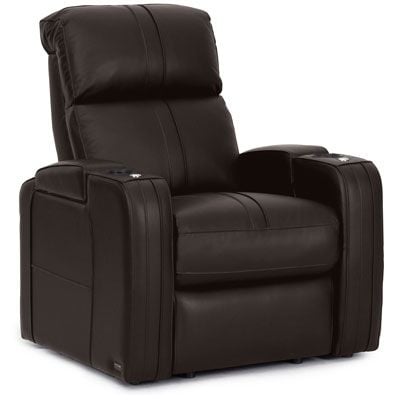  a black leather recliner