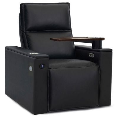 Octane black leather movie theater seats