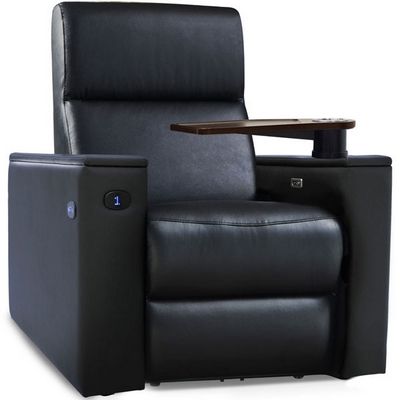 Octane black leather movie theater seats