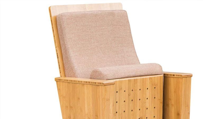 theater seats with wood trim