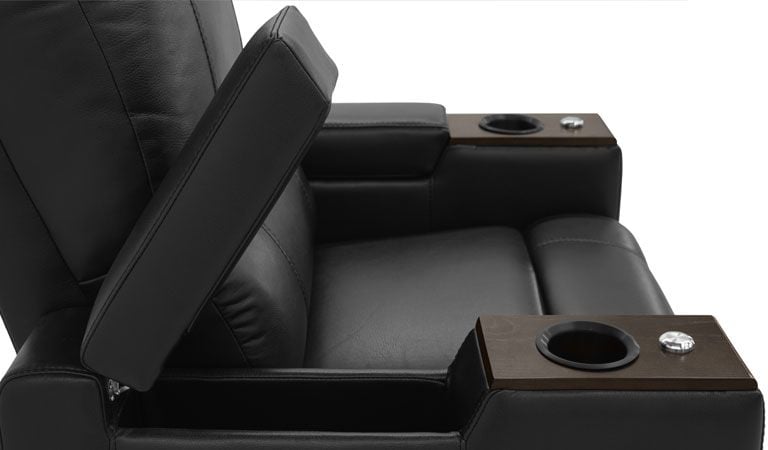 black reclining chairs with light up cup holder