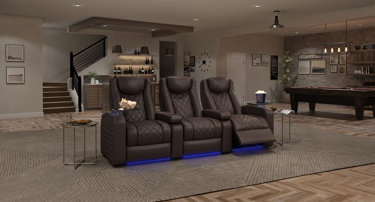 3 chairs theater recliners