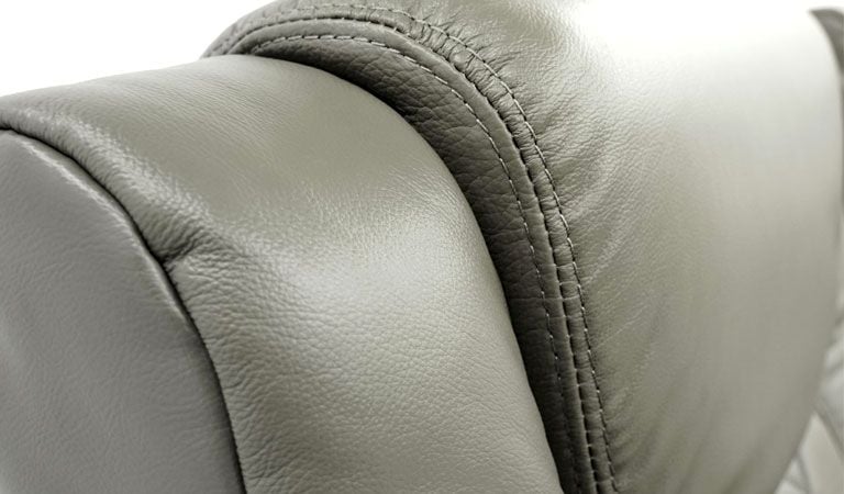 off white leather recliner