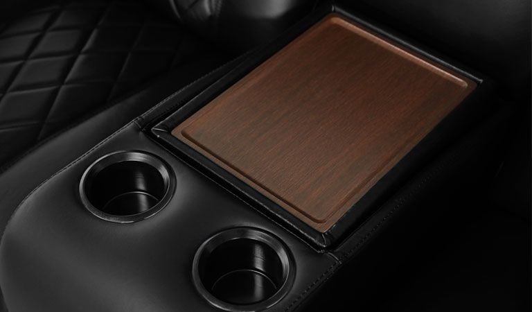 azure black leather recliner lighted cup holder