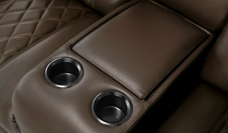 black narrow recliners with cup holder