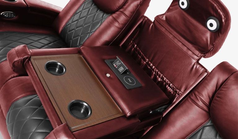 power recliner with under blue light and arm storage