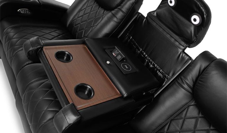 octane electric motion recliner with cup holder