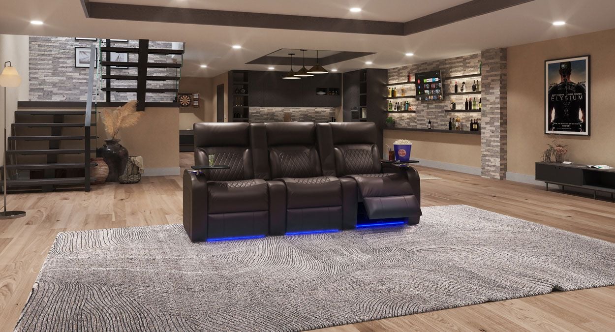 octane bliss 3 theater chairs