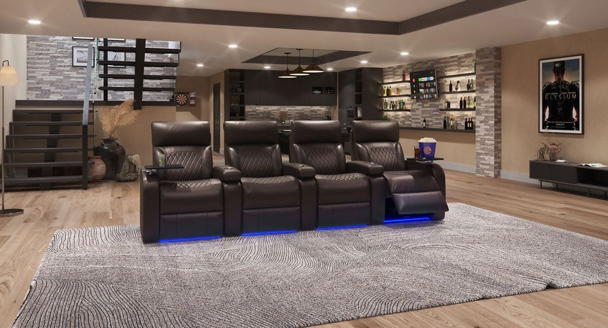 4 seat theater couch