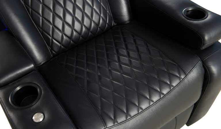 black leather chairs with arms cup holder