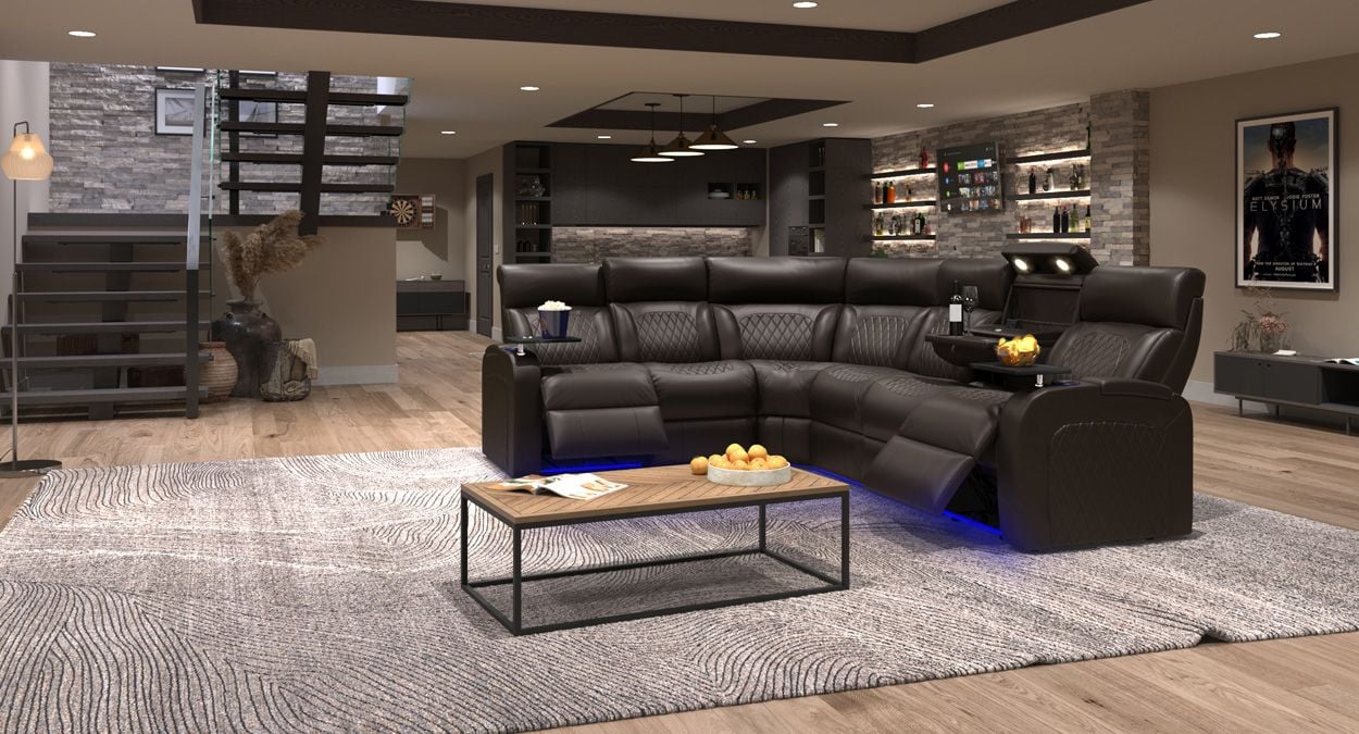 Sectional recliner with massage bliss