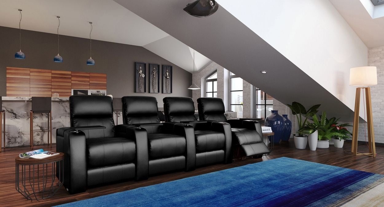 octane electric 4 piece recliner movie chairs