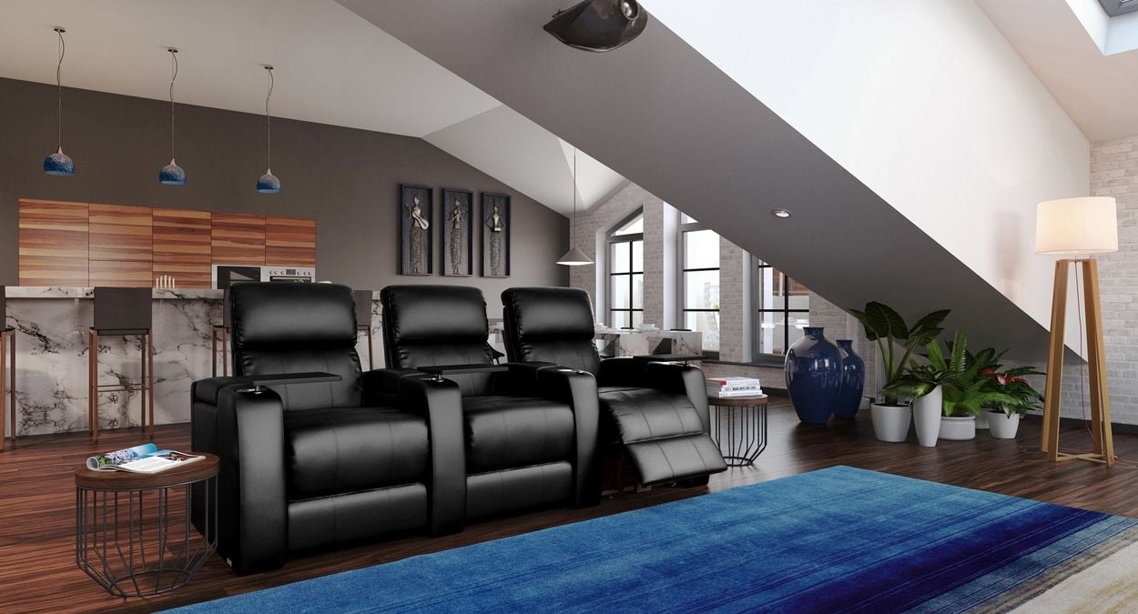 octane 3 seats in a row theater seating