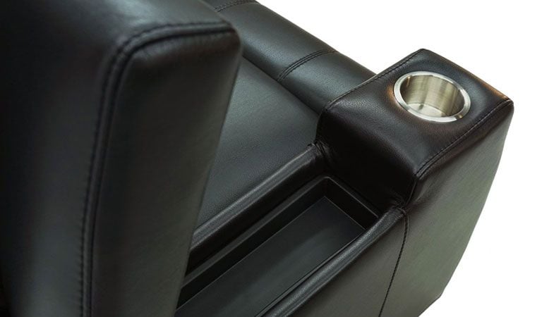 octane black narrow recliners with cup holder