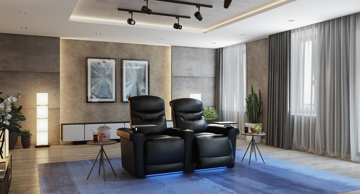 2 seating sectional recliner theater