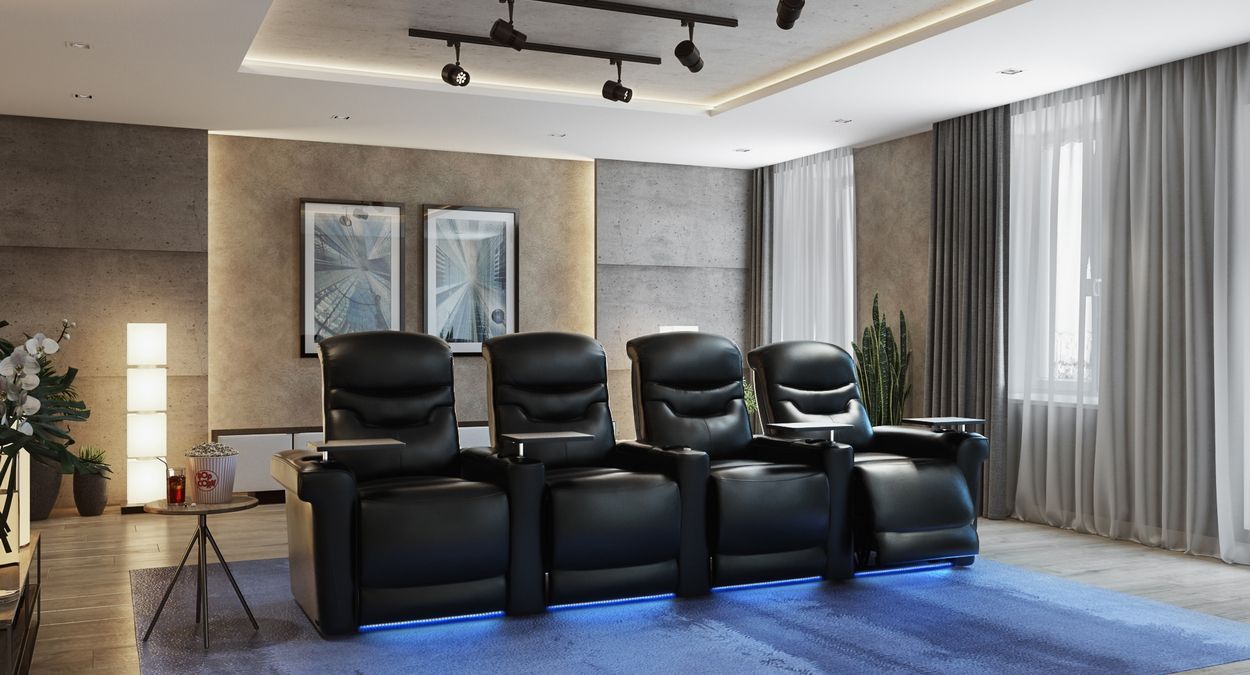 4 chairs theater seating