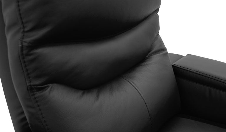 black leather home theater seating