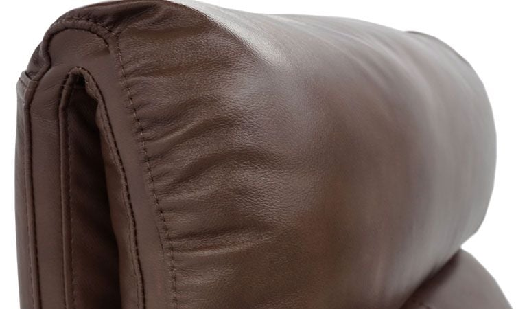 grey leather headrest power headrest theater recliner