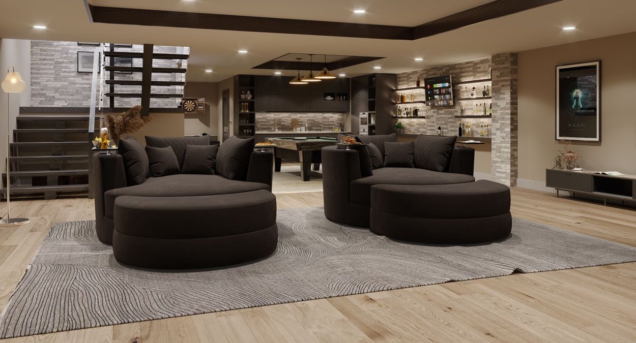 cuddle sofas with ottomans