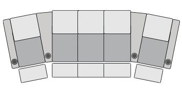 row of 5 Curved with Center Sofa