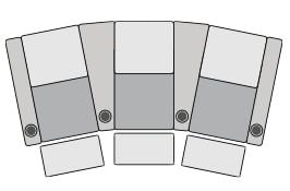 row of 3 Curved