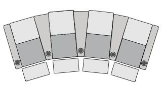 row of 4 Curved