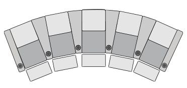 row of 5 Curved