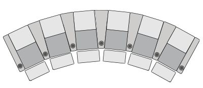 row of 6 Curved