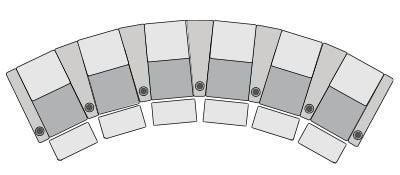 row of 6 Curved