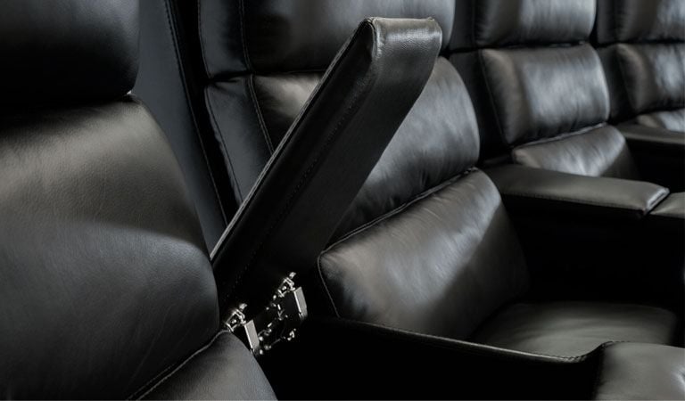 octane microfiber recliner with storage